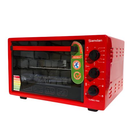 Електрична духовка Samdan 2013, 36 літрів, червона