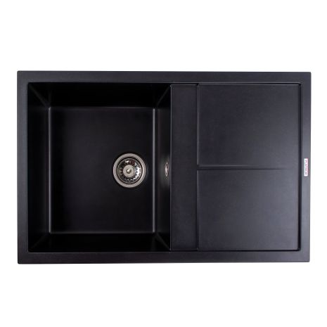 Гранітна мийка для кухні VALESO SELENA 7950 матова Чорний металік