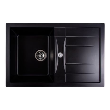 Гранитная мойка VALESO 7850 TROYA матовая, черная
