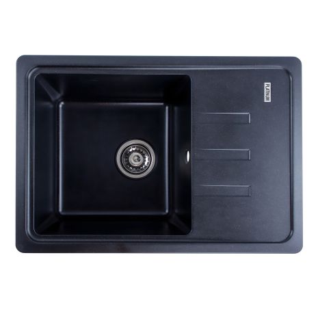 Гранитная кухонная мойка VALESO LIANA 6243 матовая Черный металлик