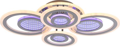 Люстра світлодіодна акрілова Sirius LI8889/2+2 CR (BL+YL) 104W+44W