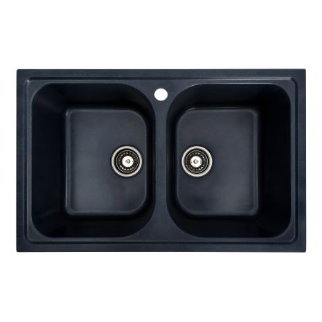 Гранитная мойка для кухни Platinum 7950 Equatoria матовая Антрацит