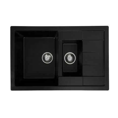 VALESO Гранітна для кухні мийка TOSKANA 7850W матова Чорний металік VALESO Гранітна для кухні мийка TOSKANA 7850W матова Чорний металік
