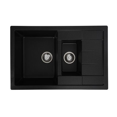 Гранитная мойка для кухни VALESO 7850W TOSKANA матовая Черный металлик