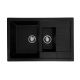 VALESO Гранітна для кухні мийка TOSKANA 7850W матова Чорний металік