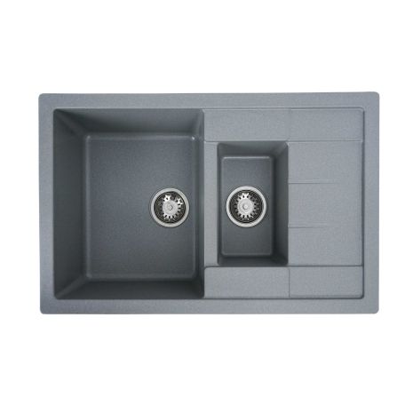 Гранітна мийка для кухні VALESO 7850W TOSKANA матова Сірий мусон