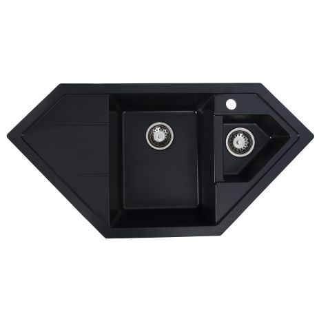 Черная матовая гранитная мойка для кухни VALESO Pandora 9950