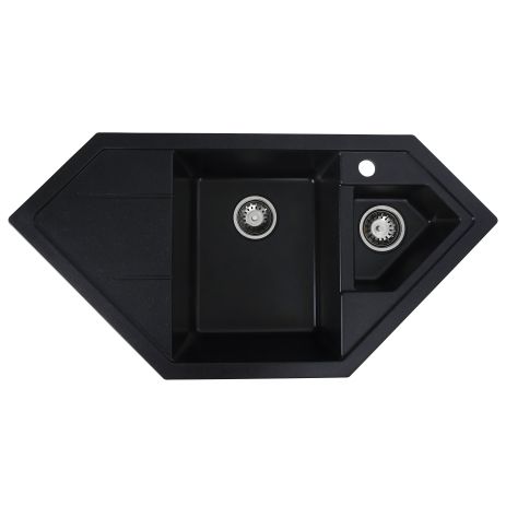 Гранітна мийка для кухні VALESO 9950 PANDORA матова Чорний металік Гранітна мийка для кухні VALESO 9950 PANDORA матова Чорний металік