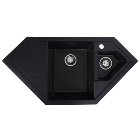 Гранітна мийка для кухні VALESO 9950 PANDORA матова Чорний металік Гранітна мийка для кухні VALESO 9950 PANDORA матова Чорний металік