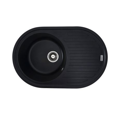 Кухонна гранітна мийка VALESO LIRA 7750 матова Чорний металік Кухонна гранітна мийка VALESO LIRA 7750 матова Чорний металік