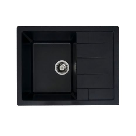 Гранитная кухонная мойка VALESO INTENSO 6550, Черный металлик матовая