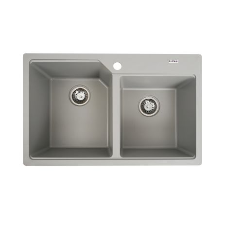 Кухонная гранитная мойка VALESO HARMONY 7850 серый металлик, матовая