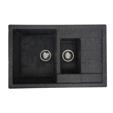 Гранитная кухонная мойка VALESO TOSKANA 7850W матовая графитовая
