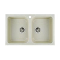 Кухонна гранітна мийка Platinum 7648W TWIN глянець Пісок