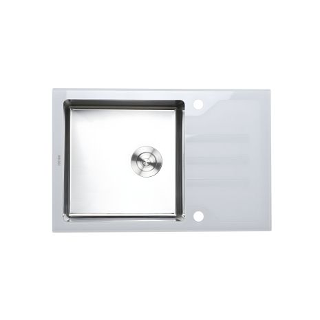 Кухонная мойка Platinum Handmade, модель WHITE GLASS 780х510х200 Кухонная мойка Platinum Handmade, модель WHITE GLASS 780х510х200