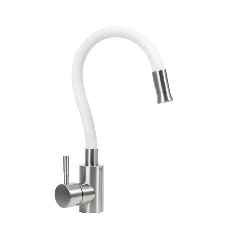 Гибкий смеситель белый Valeso KT 91