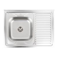 Кухонная мойка из нержавейки Platinum 8060 L Декор (0,7/160 мм)