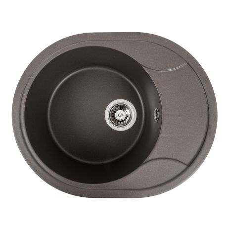 Кухонна гранітна мийка Platinum 5847 ONYX матова Темна скеля