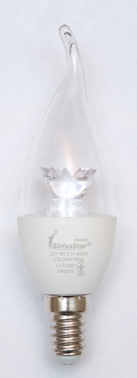 Світлодіодна лампа SIRIUSSTAR 3301 СA37 tail crystal 6W-4000K-E14