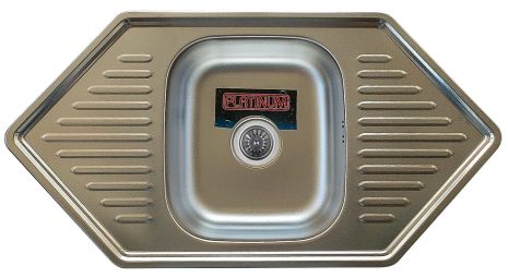 Кухонна мийка з нержавіючої сталі Platinum 9550В ДЕКОР (0,8/180 мм)