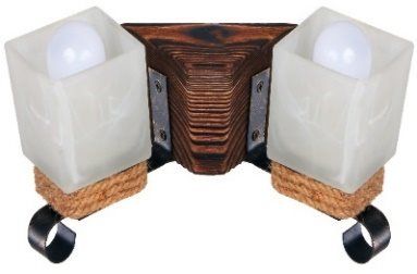 Бра деревянное производство Sirius S7012 / 2 темный обжиг на 2 плафона