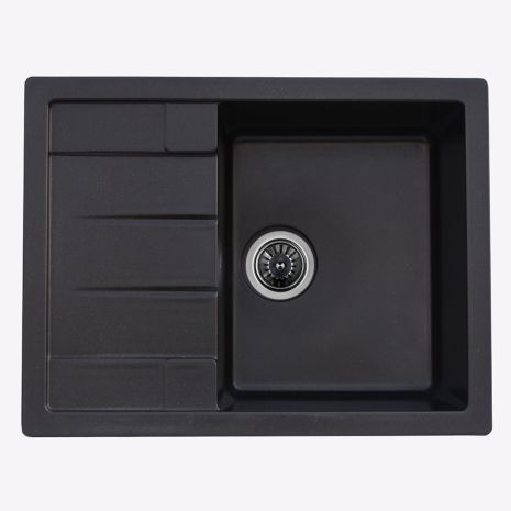 Гранитная мойка для кухни Platinum 6550 LOTOS глянец Черная Гранитная мойка для кухни Platinum 6550 LOTOS глянец Черная