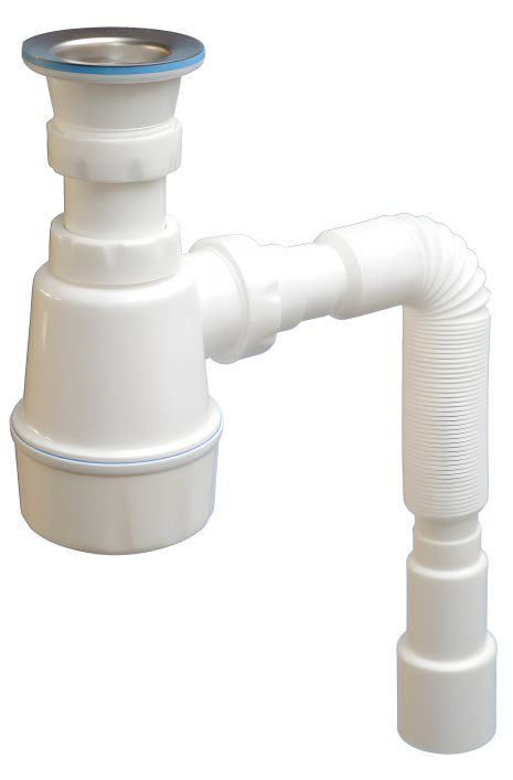 Сифон з відстійником для мийок з малою горловиною та гофрою 1060 NOVA Сифон з відстійником для мийок з малою горловиною та гофрою 1060 NOVA