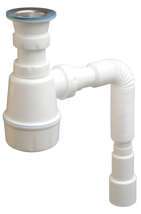 Сифон з відстійником для мийок з малою горловиною та гофрою 1060 NOVA