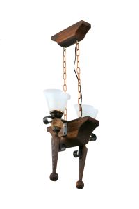 Деревянная люстра от Sirius S7140 / 2 темный обжиг на 2 плафона