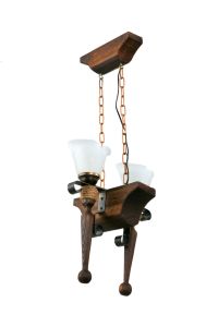 Деревянная люстра от Sirius S7140 / 2 темный обжиг на 2 плафона