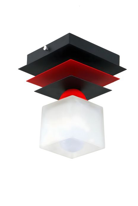 Металева люстра Sirius PR 1008/1, чорний+червоний, на 1 плафон