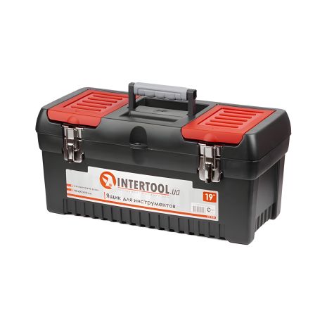 Ящик для інструментів з металевими замками, 19" INTERTOOL BX-1019 Ящик для інструментів з металевими замками, 19" INTERTOOL BX-1019