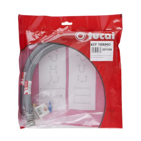 Бойлерний набір: 2 шланги 1/2" 0,4 м, клапан з прапорцем - Tucai