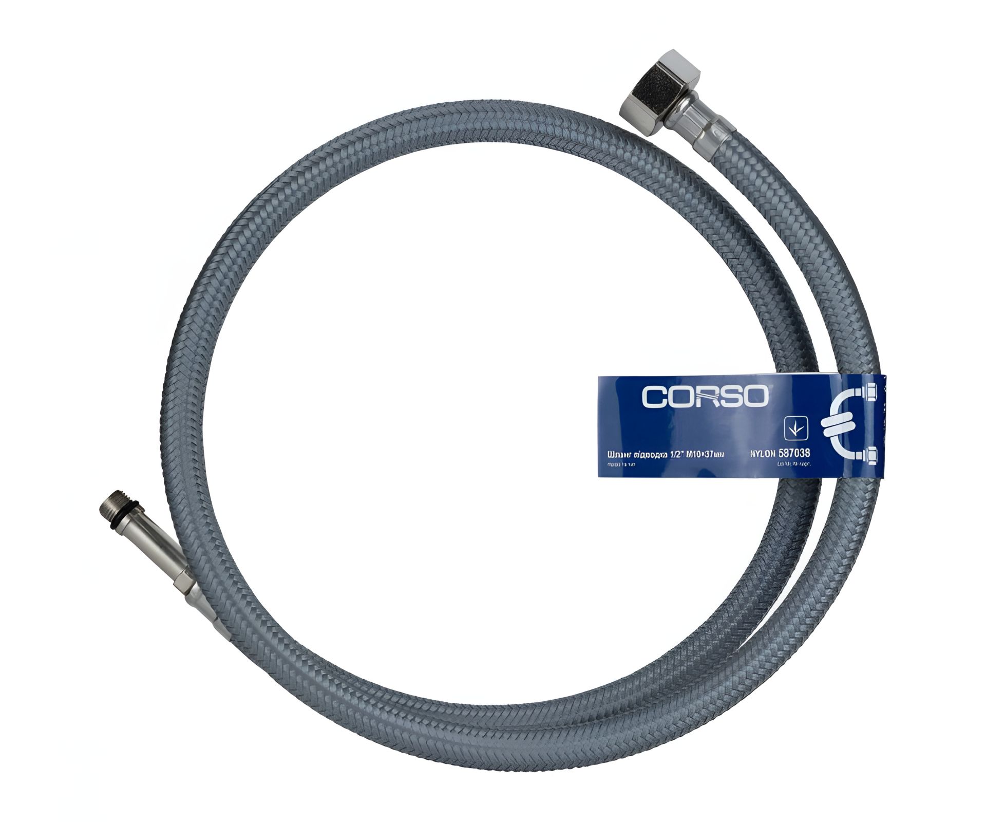 Нейлоновый Шланг для Змішувача 0,6 м Nylon Corso М10 1/2" Нейлоновый Шланг для Змішувача 0,6 м Nylon Corso М10 1/2"