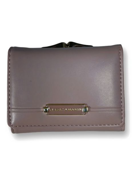 Кошелек женский из экокожи, розовый, с кнопочной застежкой и 1 отделением для купюр