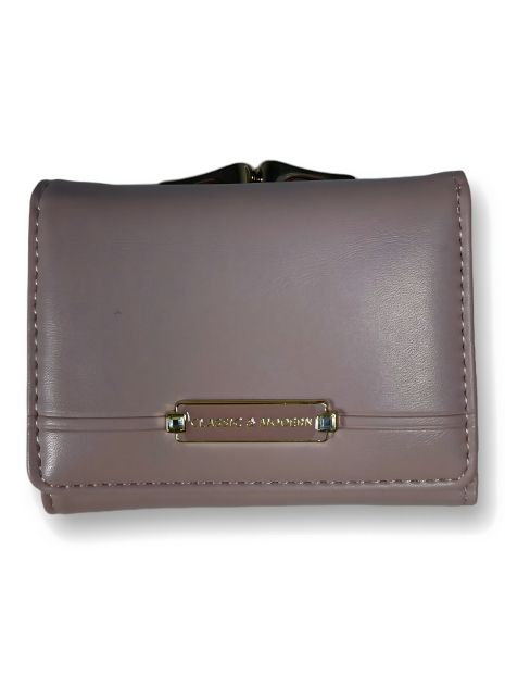 Рожевий жіночий гаманець з екошкіри, з застібкою на кнопці та 1 відділом для купюр