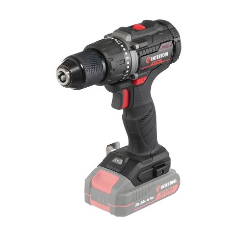Бесщеточная дрель-шуруповерт аккумуляторная 20 В, 60 Nm, 0-500/0-2000 об/мин, 2-13 мм, без ЗУ и АКБ INTERTOOL WT-9360