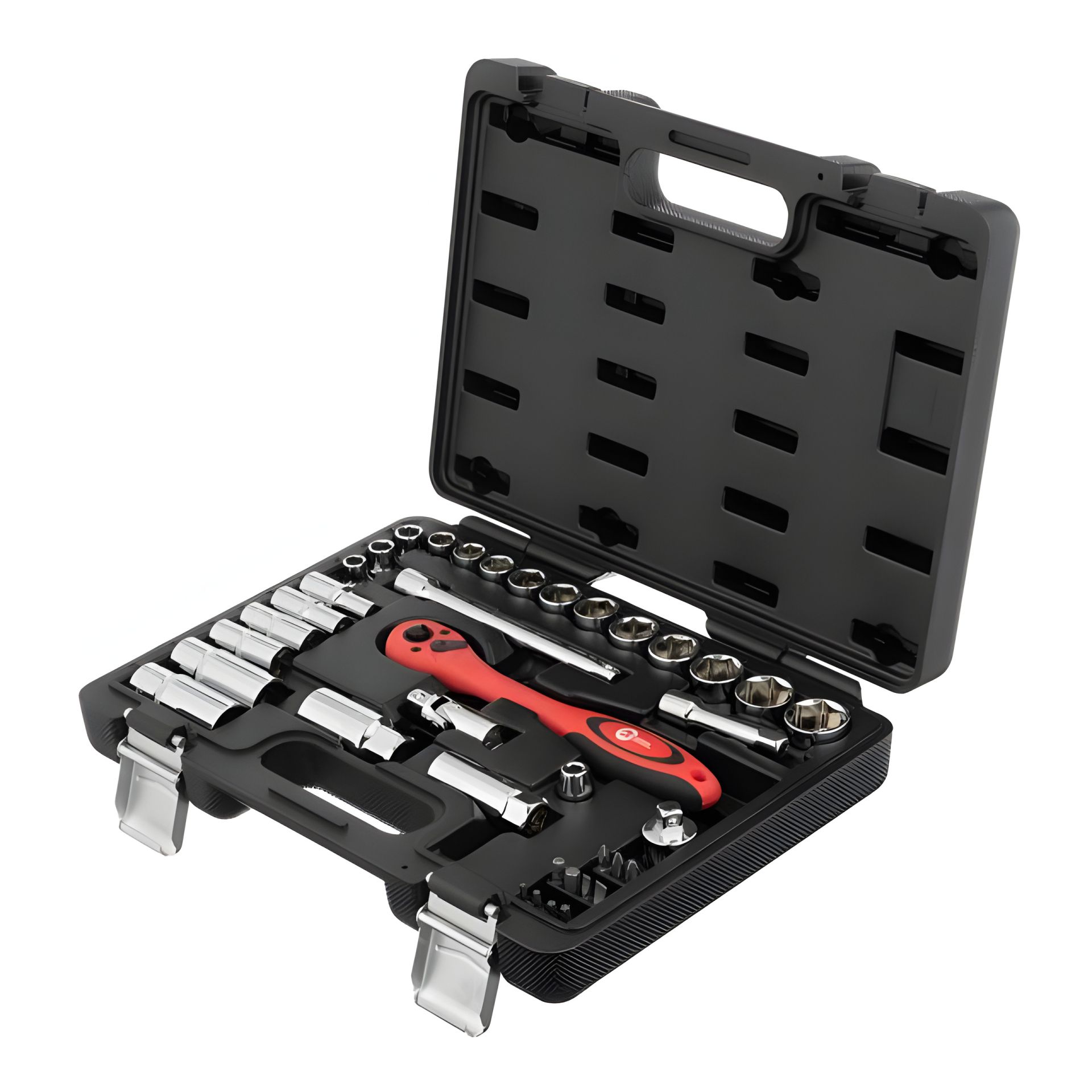 Професійний набір інструментів, 3/8", Cr-V, 39 од., головки: 8-22 мм, біти 11 од., кейс INTERTOOL ET-6039 Професійний набір інструментів, 3/8", Cr-V, 39 од., головки: 8-22 мм, біти 11 од., кейс INTERTOOL ET-6039