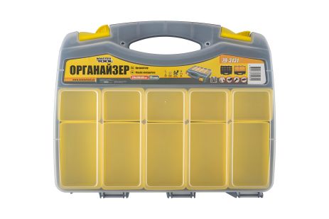 Органайзер двухсторонний с ручкой 15" 370х300х80 мм 15 секций/10 лотков MASTERTOOL 79-3131