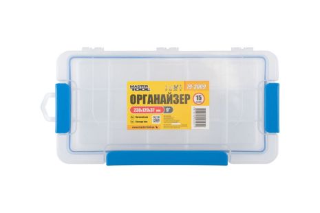 Органайзер герметичний 9'' 230х120х37 мм 15 секцій MASTERTOOL 79-3009