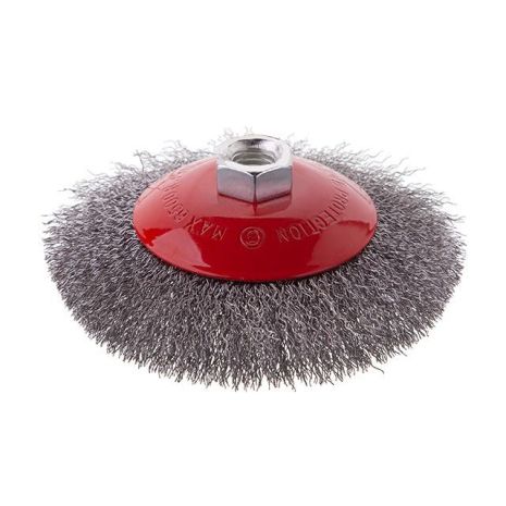 Конусна щітка 125 мм, M14, кручений дріт, для КШМ, 6500 об/хв INTERTOOL BT-5125