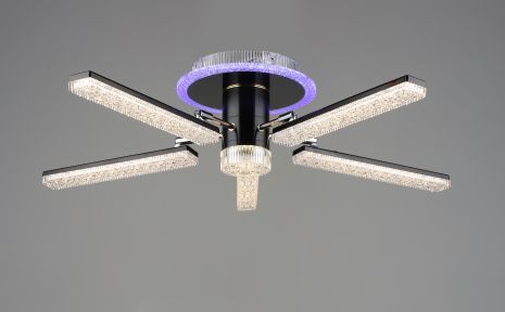 Акриловая светодиодная люстра B YH0810/5 GD+BK 66W Акриловая светодиодная люстра B YH0810/5 GD+BK 66W