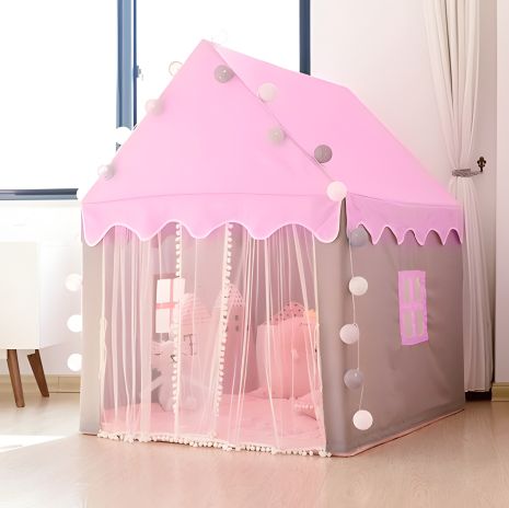 Ігровий намет дитячий Toys будиночок рожевий для дівчинки з ліхтариками