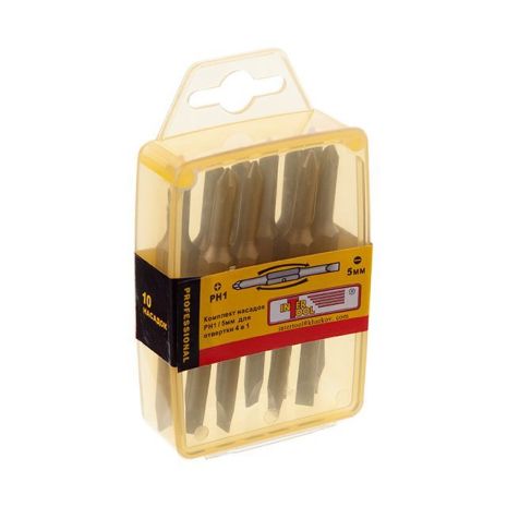 Комплект отверточных насадок PH1/SL5, 4 в 1, уп. 10 шт. INTERTOOL VT-0061 Комплект отверточных насадок PH1/SL5, 4 в 1, уп. 10 шт. INTERTOOL VT-0061