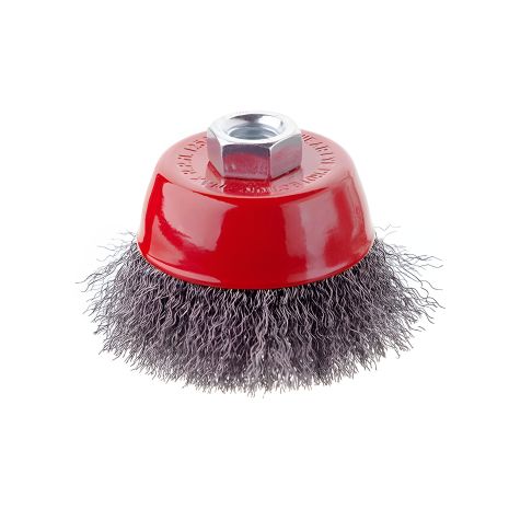Щітка чашкова, 85 мм, M14, кручений дріт, для КШМ, 8500 об/хв INTERTOOL BT-1085 Щітка чашкова, 85 мм, M14, кручений дріт, для КШМ, 8500 об/хв INTERTOOL BT-1085