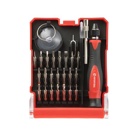 Прецизійна викрутка з насадок комплектом, 29 од., Cr-V INTERTOOL VT-3336