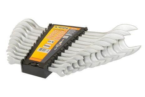 Набор рожковых ключей SATIN FINISH, 12 шт (6х7 - 30х32 мм) 31CRV3 DIN3110 MASTERTOOL 70-2112
