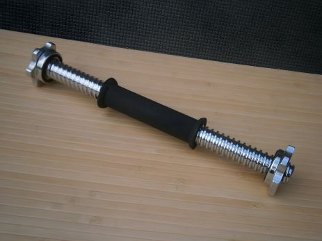 Гриф гантельний хромований сталевий Вейдера 33 см 25 мм Sport Lux з прогумованою ручкою та гайками 1 шт