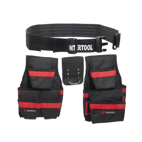 Слесарно-строительная поясная сумка, 18 карманов, полиэстер INTERTOOL SP-1011 Слесарно-строительная поясная сумка, 18 карманов, полиэстер INTERTOOL SP-1011