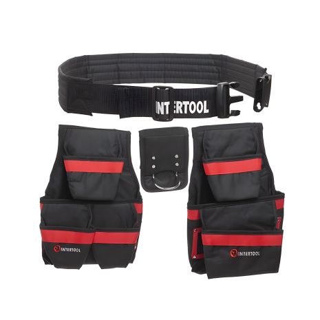 Слесарно-строительная поясная сумка, 18 карманов, полиэстер INTERTOOL SP-1011